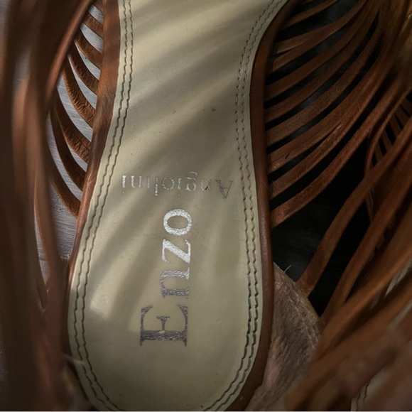 Enzo Angialini leather straps sandals,size 8.5,summer/spring fashion,small wedge - Picture 9 of 12